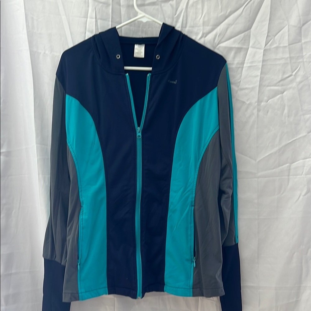 Curves Blue and Gray Utility Jacket